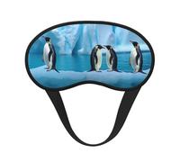 Penguins On The Iceberg Sleep Mask for Side Sleeper Eye Mask for Sleeping Light Blocking Soft Breathable Sleep Eye Mask for Women Men Adjustable Elastic Strap Travel Nap Blackout Eye Shade Cover