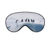 Penguins on The Iceberg Sleep Mask for Women Men Side Sleeper Eye Cover with Adjustable Strap Soft Breathable Blackout Mask Slip-Free Deep Sleeping Travel Essentials
