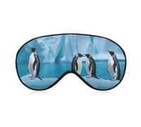 Penguins On The Iceberg Sleep Mask for Women Men Side Sleeper Eye Cover with Adjustable Strap Soft Breathable Blackout Mask Slip-Free Deep Sleeping Travel Essentials