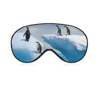 Penguins On The Iceberg Sleep Mask for Women Men, Soft Eye Mask with Adjustable Strap for Sleeping, Light Blocking Travel Blindfold for Nap Comfortable Eye Cover for Home Office