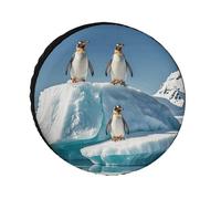 Penguins On The Iceberg Universal Trailer Tire Cover, Waterproof, Travel Wheel Protectors for Trailers, Trucks, RVs, Off-Road, 24-36 inches (Fits 26