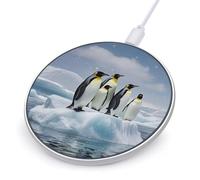 Penguins On The Iceberg Wireless Charger, 10W Qi-Certified Fast Wireless Charging Pad with USB Cable & LED Indicator Fashion Charger Mat Portable Charging Station for All Qi-Enabled Phones