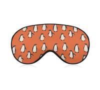 Penguins Orange Background Fashion Sleep Eye Mask Soft Covers for Sleeping with Adjustable Strap