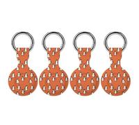 Penguins Orange Background Full Protective Cover Case with Keyring Silicone Skin