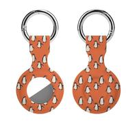 Penguins Orange Background Full Protective Cover Case with Keyring Silicone Skin
