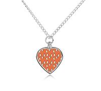 Penguins Orange Background Heart Pet Ashes Necklace Jewellery Dog Alloy Keepsake Pendant Cat