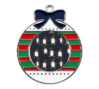 Penguins Pattern Funny Christmas Pendant Charms Metal Hanging Xmas Tree Ornament Necklace Jewelry Circular