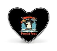 Penguins Point Printed Heart Brooches Colorful Fashion Pins Badge for Backpacks Shirts Scarf