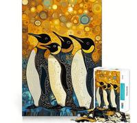 Penguins Side by Side 1000 Pieces Jigsaw Puzzles for Teenagers Enhance Memory Easy Leisure Firm Cut Wall Art Decor (50x75cm)