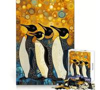 Penguins Side by Side 1000 Pieces Jigsaw Puzzles for Teenagers Enhance Memory Easy Leisure Firm Cut Wall Art Decor (50x75cm)
