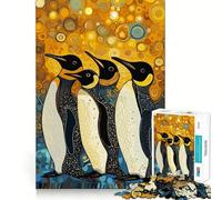 Penguins Side by Side Jigsaw Puzzles for Teenagers 1000 Piece Wise Think Toy Gentle Leisure Tight Cut Santa Wish List (38x52cm)