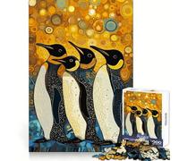 Penguins Side by Side Jigsaw Puzzles for Teenagers 1000 Piece Wise Think Toy Gentle Leisure Tight Cut Santa Wish List (38x52cm)