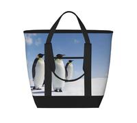 Penguins Snow,Lunch Bags Large Capacity Insulated Tote Bag For Women Men Work Picnic Travel