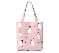 Penguins Stars Sea Bird,Reusable Grocery Bags Shopping Tote Bags Large Capacity Canvas Shoulder bag