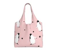 Penguins Stars Sea Bird,Reusable Tote Bags Grocery Bags Large Capacity Canvas Shopping Shoulder bag
