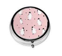 Penguins Stars Sea BirdMeta Pill Box 3 Compartment Medicine Case,Portable Organizer