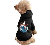 Penguins Surfing on Wave Dog Shirts Hoodie Pet Clothes for Small Puppy Cat Holiday Party Costume