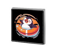 Penguins Swimming In The Pool Funny Lapel Tie Pin Buttons Brooch Badge Pin Clothes Hat Accessories for Men Women
