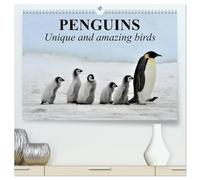 Penguins Unique and amazing birds (High Quality Premium Wall Calendar 2026 DIN A2 landscape),CALVENDO 12 Month Wall Calendar: The most recognizable and beloved birds in the world