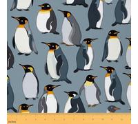Penguins Upholstery Fabric for Kids,Antarctica Animals Wildlife Fabric by The Yard,Cartoon Little Penguins Decorative Fabric for Quilting Sewing, Cute Safari Waterproof Fabric, DIY 1 Yard