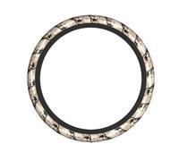 Penguins Walking on The Beach Printed Steering Wheel Cover Elastic Stretch Car Wheel Wrap Breathable Non-Slip Steering Wheel Protector for Car Truck SUV