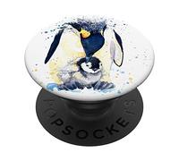 Penguins Watercolor Snow Winter Cute Animal Lover Gift PopSockets Grip and Stand for Phones and Tablets