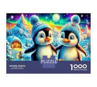 Penguins with Balloons 1000 Pieces Jigsaw Puzzles for Adults Polar Animal Impossible Birthday Gifts for Women And Man Challenge High Difficulty Master Level 52x38cm/1000pcs