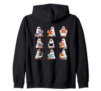 Penguins With Books Cute Reading Fun Zip Hoodie