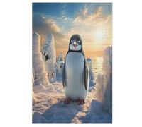 Penguins Wooden Jigsaw Puzzles for Adults Hard Poster Puzzle 1000 Piece Precise Interlocking Educational Game Toys （78×53cm）