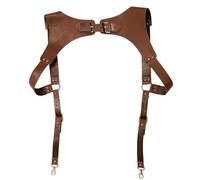 PENGXX Steampunk Renaissance Leather Suspenders for Men H Designs Vintage Men's Back Support Harness Metal Hooks Adjustable