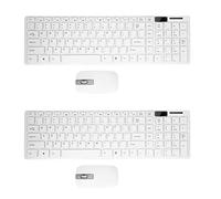 PENGY 2 Pack Slim Wireless Keyboard White + Wireless Optical Mouse for PC and Laptop 750073420
