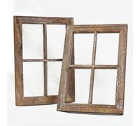 PENGYONBR Window Frame Wall Decor Set of 2, Home Decor Rustic Wall Art Window Frame 16×11×1", Window Frame Decor Farmhouse for Front Door, Living Room, Put Photos 6.3×4"/109