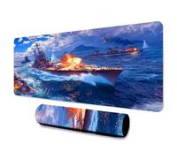 PENGYVV Gaming Mouse Pad 12x31.5in Battleship Game es Modern Marine Warfare Carrier Aircraft Pattern Printed for Home Studio Keyboard Table Mat BDHYMN41 Extended Large Non-Slip Base Desk Pad Mat