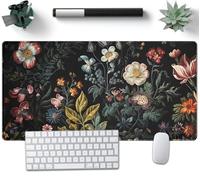 PENGYVV Gaming Mouse Pad 12x31.5in Checkered Cute Pastel Aesthetic Boho Stitched Edges Office Decor Keyboard Pad for Computer Extended Large Non-Slip Base Desk Pad Mat