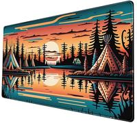 PENGYVV Gaming Mouse Pad 12x31.5in Checkered Cute Pastel Aesthetic Boho Stitched Edges Office Decor Keyboard Pad for Computer Extended Large Non-Slip Base Desk Pad Mat