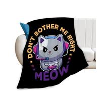PENGYVV Soft Warm Cozy Blanket Cat Play Games Games Gifts for Wo Cat Games Lover Fleece Plush for Bed Sofa Couch Throws Blankets 80"x60"