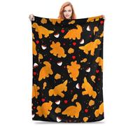PENGYVV Soft Warm Cozy Blanket Chicken Nuggets Dinosaur Ultra Dino Nugget Funny Food Home Chicken Nugget Decor for Bed Couch Sofa Bed Camping Throws Blankets 40"x50"