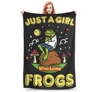 PENGYVV Soft Warm Cozy Blanket Frog Frog Gifts Just A Who Loves Frogs Lightweight Fleece for Home Decor for Sofa Couch Living Room Bed Campin Throws Blankets 40"x50"