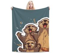 PENGYVV Soft Warm Cozy Blanket Otter and Fleece Decorative for and Design Pretty Gift Home Decorative Living Room Sofa Hug Plush Bedroom Throws Blankets 40"x50"