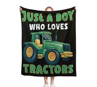 PENGYVV Soft Warm Cozy Blanket Tractor Just A Who Loves Tractors Gift for Tractor Lover Plush Fuzzy Lightweight Fleece for Couch Travel 60 x Throws Blankets 60"x50"
