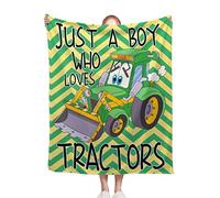 PENGYVV Soft Warm Cozy Blanket Tractor Just A Who Loves Tractors Gift for Tractor Lover Plush Fuzzy Lightweight Fleece for Couch Travel 60 x Throws Blankets 60"x50"