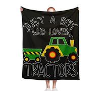 PENGYVV Soft Warm Cozy Blanket Tractor Just A Who Loves Tractors Gift for Tractor Lover Plush Fuzzy Lightweight Fleece for Couch Travel 80 x Throws Blankets 80"x60"