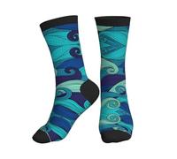 PENGYVV Unisex Socks Ocean Stripe Pattern Compression For Women Men Circulation Is For Athletic Running Cycling Daily Wear Sock
