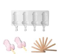 Peni-Shape Popsicle Ice Molds,Silicone Popsicle Molds,Novelty Popsicle Makers,Reusable Easy Release Homemade Ice Mould,for Party Fruit Juice Yogurt,Good for Adult Party,Funny and Durable (1set)