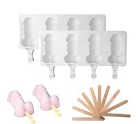 Peni-Shape Popsicle Ice Molds,Silicone Popsicle Molds,Novelty Popsicle Makers,Reusable Easy Release Homemade Ice Mould,for Party Fruit Juice Yogurt,Good for Adult Party,Funny and Durable (2set)