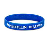 Penicillin Allergy Bracelet Awareness Medical Alert Bracelet Mens Womens UK (Large 20cm, Blue)