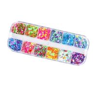 PENIKOKO 1 Box Color Holographic Butterfly Nail Art Sequins Thin Sparkly Manicure Decor for Nails UV Gel Acrylic Home Professional Use Multi-Purpose Glitter for Body Phone Case Invitations