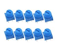 PENIKOKO 10 Pcs Adjustable Trimmer Potentiometer with Knob Pin Through Resistor for Breadboard Electronic Projects Precision Control for LCD Contrast and Volume Level