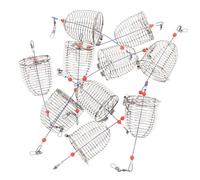 PENIKOKO 10 Pcs Bait Cage Feeder Fishing Carp Fishing Tackle Bait Trap Cage Silver Stainless Steel
