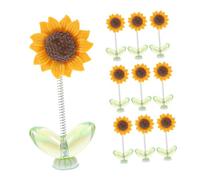 PENIKOKO 10 Pcs Resin Sunflower Car Dashboard Decorations Cute Shaking Head Rocking Ornaments for Car Interior Home Office Stylish Dashboard Accessories